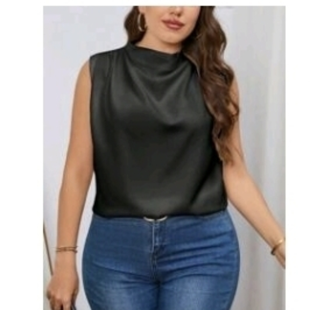 SHEIN Black Sleeveless Blouse